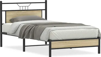 Produktbild von vidaXL Bettgestell ohne Matratze Sonoma-Eiche 100x200 cm Holzwerkstoff