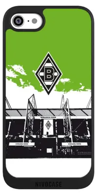 Produktbild von NIVOCASE Handyhülle für Apple iPhone SE (2020)  Hülle NIVOpure Case Schwarz Borussia Mönchengladbach Fanartikel Stadion