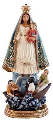 Maagd Figur aus Koper und Harz, 40 cm, glänzend