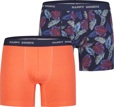 Produktbild von Happy Shorts Herren Retro Boxer 2-Pack Classic - Leaves - Größe XL