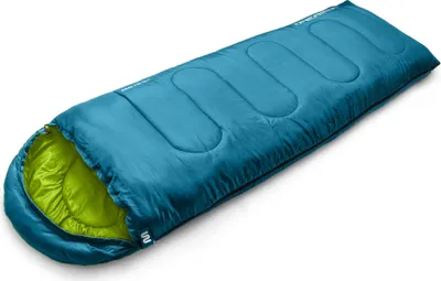 Produktbild von Meteor Dreamer PRO Schlafsack, Mumienschlafsack 220cm x 75cm - Outdoor schlafsack – Camping, Reise, Festival – von 15°C bis -4°C mit Kompressionsbeutel marineblau/grün
