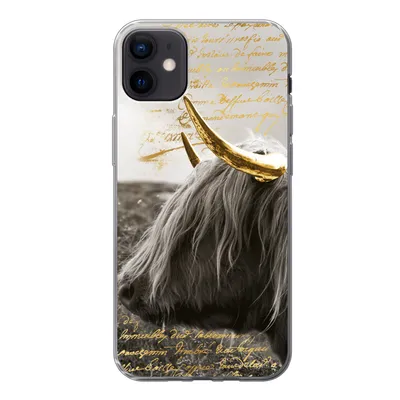 Produktbild von MuchoWow® Handyhülle Schutzhülle Hülle für iPhone 12 mini Schottischer Highlander - Gold - Hoorn Silikon Softcase Handy Hülle - Bild