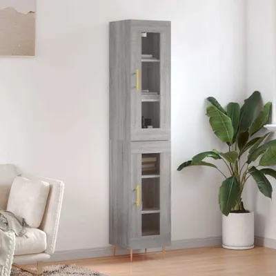 Produktbild von vidaXL Highboard Grau Sonoma 34,5x34x180 cm Holzwerkstoff