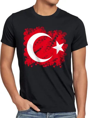 Produktbild von BaumwolleCloud Türkei Herren T-Shirt Turkey Türkiye Flagge Mondstern