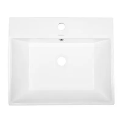 Zdjęcie produktu dla Umywalka nablatowa KERRA KR-702, ceramiczna, biała, z otworem na baterię i przelewem, 51 cm