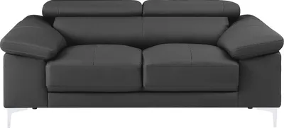Produktbild von 2-Sitzer Sofa in Leder SOLANGE - Anthrazit