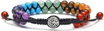 Produktbild von Chakra Armband mit Lebensbaum und Edelsteinen - Natürlicher Schmuck