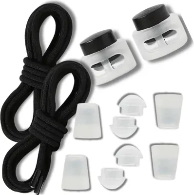 Image de Camerazar Lacets élastiques noirs sans attache avec puller