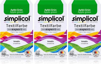Produktbild von Simplicol Textilfarbe expert Apfel-Grün 150g - Farbe zum Färben (3er Pack)
