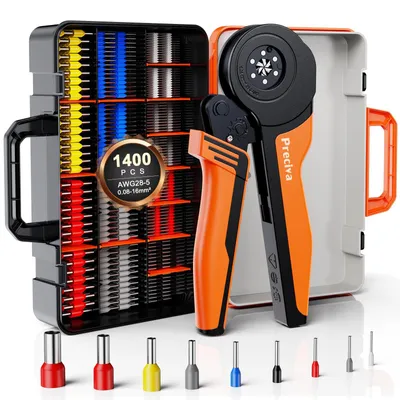 Krimpgereedschapset 0,08-16 mm², 1400 Hülsen, Sechskant-Ratsche