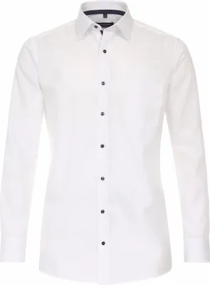 Produktbild von CASAMODA Herren Businesshemd Langarm Kent Comfort-Fit Struktur Weiß 45