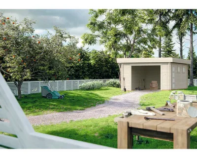 Produktbild von Einzelgarage Palmako Rasmus 19,0 m² ohne Tor 360 x 550 cm natur