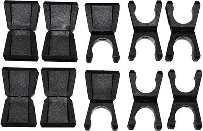 Produktbild von Famanu Clips für Stangen 25 mm - Schwarz, Set von 10 Stück