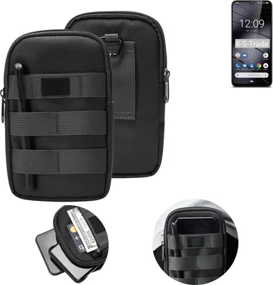 Produktbild von K-S-Trade Holster Gürtel Tasche kompatibel mit Gigaset GS290 Handy Tasche Schutz Hülle dunkel-grau viele Fächer, 1x