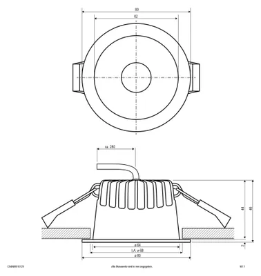 Produktbild von EVN C54N06010125, Einbaustrahler, Nicht austauschbare(s) Leuchtmittel, 1 Glühbirne(n), LED, 6 W, 5700 K