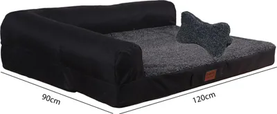 Produktbild von Raikou Hundebett Hundesofa Tierbett Anti Rutsch Schwarz Melange Gr. 120*90*10cm