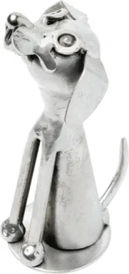Produktbild von Metall Hund Figur sitzend – Handgefertigte Skulptur Unikat
