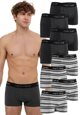 Produktbild von Fabio Farini - 8 Stück Herren Unterhosen - Männer Retroshorts aus weicher Microfaser im sportlichen Look mit Logoschriftzug