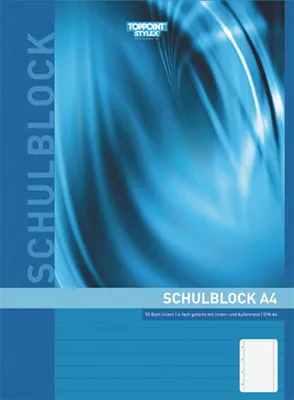 Produktbild von 10x Schulblock liniert DIN A4 Schreibblock gelocht