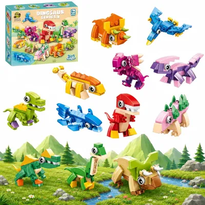 Productafbeelding van Mini Bouwblok Set, 12 Stuks voor Kinderen