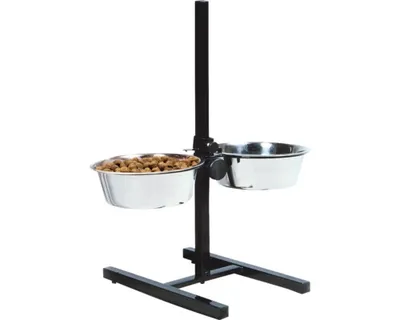 Immagine prodotto di Karlie Otis Plus - Supporto per ciotola - Acciaio inox - Argento/nero - 2500 ml - Diametro 18-25 cm