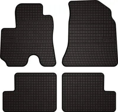 Produktbild von Gummifußmatten passend für Toyota RAV4 II 2WD (3-türig, Bj. 2001-2005) –  schwarz, passgenau, mit Befestigungen set 4 Stk. - Gummi-Automatten