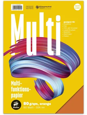 Obrázok produktu pre Staufen® 734050994 Multifunktionspapier 7X PLUS - A4, 80 g/qm, orange, 50 Blatt