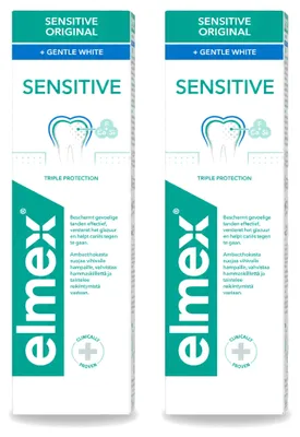 Imagen del producto de 2 tubos de pasta dental Elmex Gentle White - Protección triple - 75 ml - Paquete económico - 2 unidades
