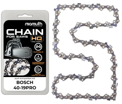 Image de Chaîne de scie 30 cm, 1,1 mm, pas 3/8", 45 dents, pour tronçonneuse Bosch 40-19PRO