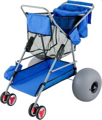 Productafbeelding van Bolt Edge Bollerwagen – Strandbad – Opvouwbaar – Met luchtbanden en pomp – Blauw – Draagvermogen: 160 kg
