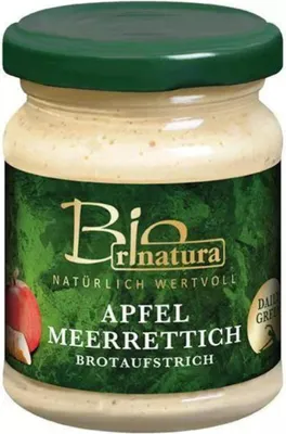 Produktbild von rinatura Apfel-Meerrettich Brotaufstrich, 120g /MHD: 06.08.2025)