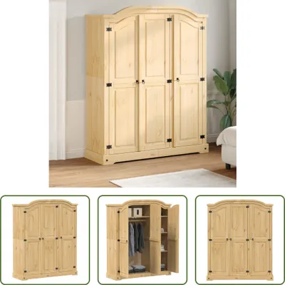 Image de The Living Store Armoire Corona 151,5x52x186 cm Pin massif