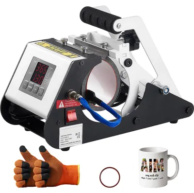Produktbild von SucceBuy Tassenpresse Becherdruckmaschine für Sublimationsdruck, 444 ml, Weiß – Inkl. Klebeband & Handschuhe, einfache Einstellung von Temperatur und Zeit für Becher- und Tassendruck