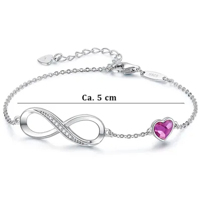 Produktbild von Armbänder Damen, Armbänder Silber, 925 Silber Verstellbar Armbänder Geburtstags Valentinstag Geschenk für Mutter, Frau, Mädchen, Farbe: Rosa