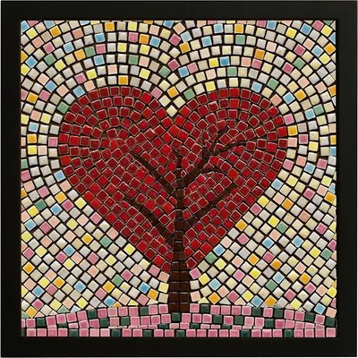Imagen del producto de Kit de mosaico de 20 cm que incluye un marco de madera maciza. Con cariño
