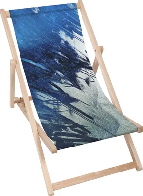 Immagine prodotto di Lettino Dreamroots pieghevole in legno, legno di faggio fino a 130 kg, lettino pieghevole con schienale regolabile in 3 posizioni, Blue Art Abstract