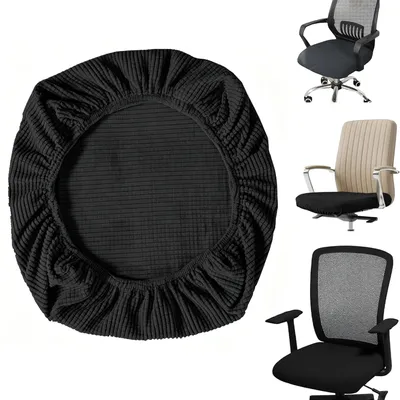 Stretch-Bürostuhlbezug, waschbar, 35-48 cm, Schwarz