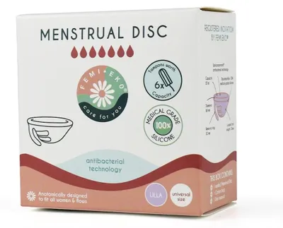 DYSK MENSTRUACYJNY UNIWERSALNY ANTYBAKTERYJNY FIOLETOWY - FEMI.EKO