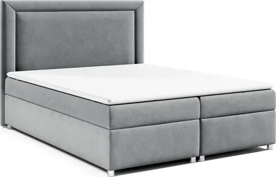 Produktbild von Best for Home Boxspringbett mit Bettkasten Trinity K-3 Bonellfederkern inkl. Topper, mit Lieferung, Aufbau & Entsorgung 160x200-Grau