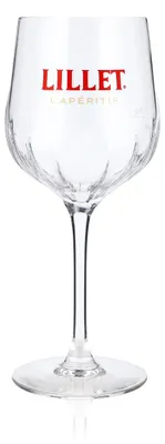 Produktbild von Original Lillet Signature Glas 0,45l Aperitif Weinglas mit Eichstrich und edlem Glasrelief-Design