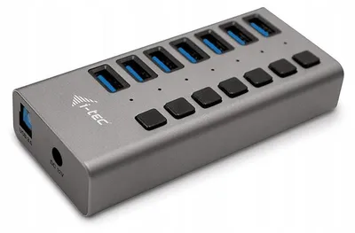 Produktbild von I-TEC USB 3.0 Hub mit Netzteil und Schaltern