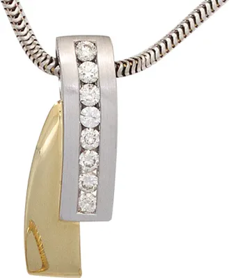 Produktbild von JOBO Anhänger 585 Gold Weißgold Gelbgold teilmattiert 8 Diamanten Brillanten