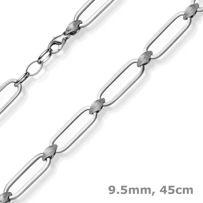 9-5mm-Halskette-Paper-Clip-aus-585-Weißgold-teilmattiert-45cm