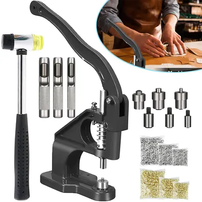 Produktbild von Handpresse Ösenpresse Profi‑Ösenzangen Set, Druckknopf‑Stanze Ösenstanze Ösenwerkzeug für Textilien und Leder