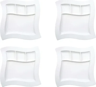 Produktbild von Villeroy & Boch NewWave 4er Set Speiseteller 27 cm weiß Porzellan