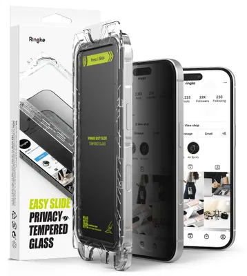 Zdjęcie produktu dla Ringke Glass (2 szt.) szkło iPhone 16 iPhone 15 - z ochroną prywatności