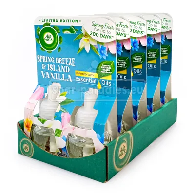 Obrázok produktu pre Air Wick vonný olej do difuzéra, vôňa "Jarný vánok a vanilka", 19 ml, balenie 10 kusov