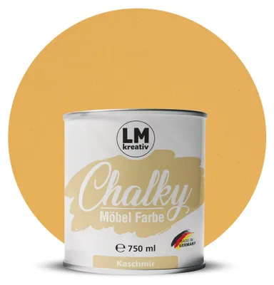 Produktbild von LM-Kreativ Chalky Möbelfarbe 750 ml, Kaschmir – deckende Kreidefarbe auf Wasserbasis, ultramatt, für Möbel, Holz & Metall, meist ohne Grundierung