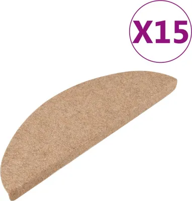 Produktbild von vidaXL Stufenmatten Selbstklebend 15 Stk. 56x17x3 cm Beige