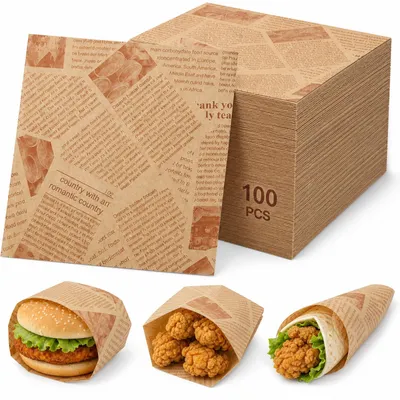Backpapier 100 Blatt 38x28 cm, Sandwich-Wrap, Hamburgerpapier